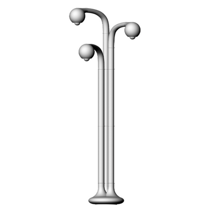 Gloss Cocoa 54" 3-GLOBE FLOOR LAMP