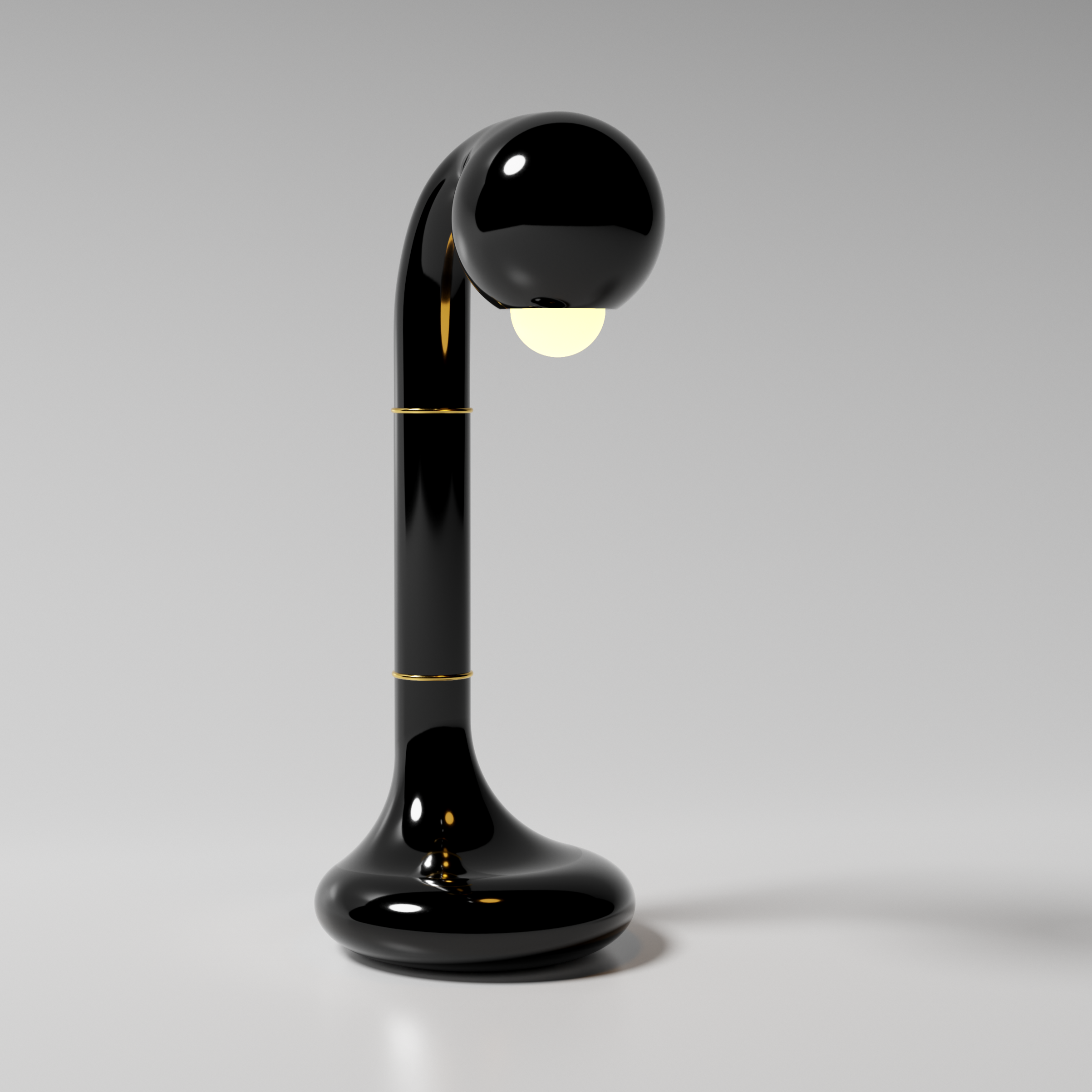 Gloss Black 18" TABLE LAMP