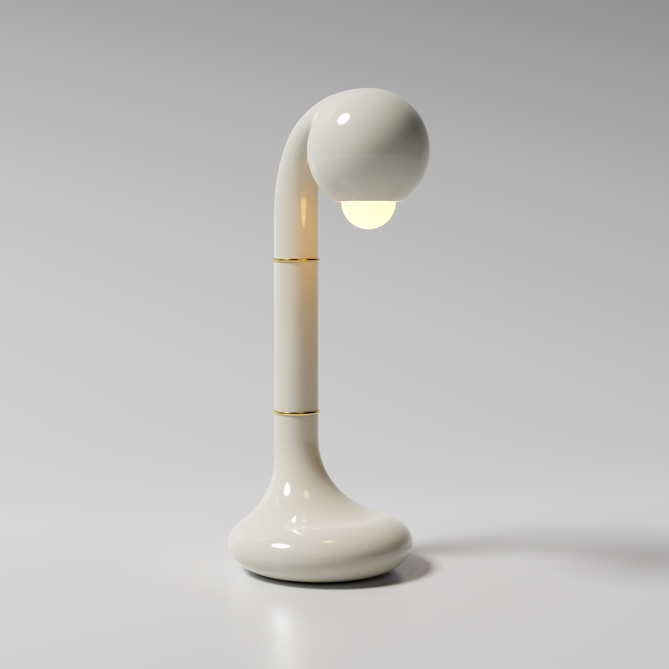 32 Gloss White 47cm TABLE LAMP