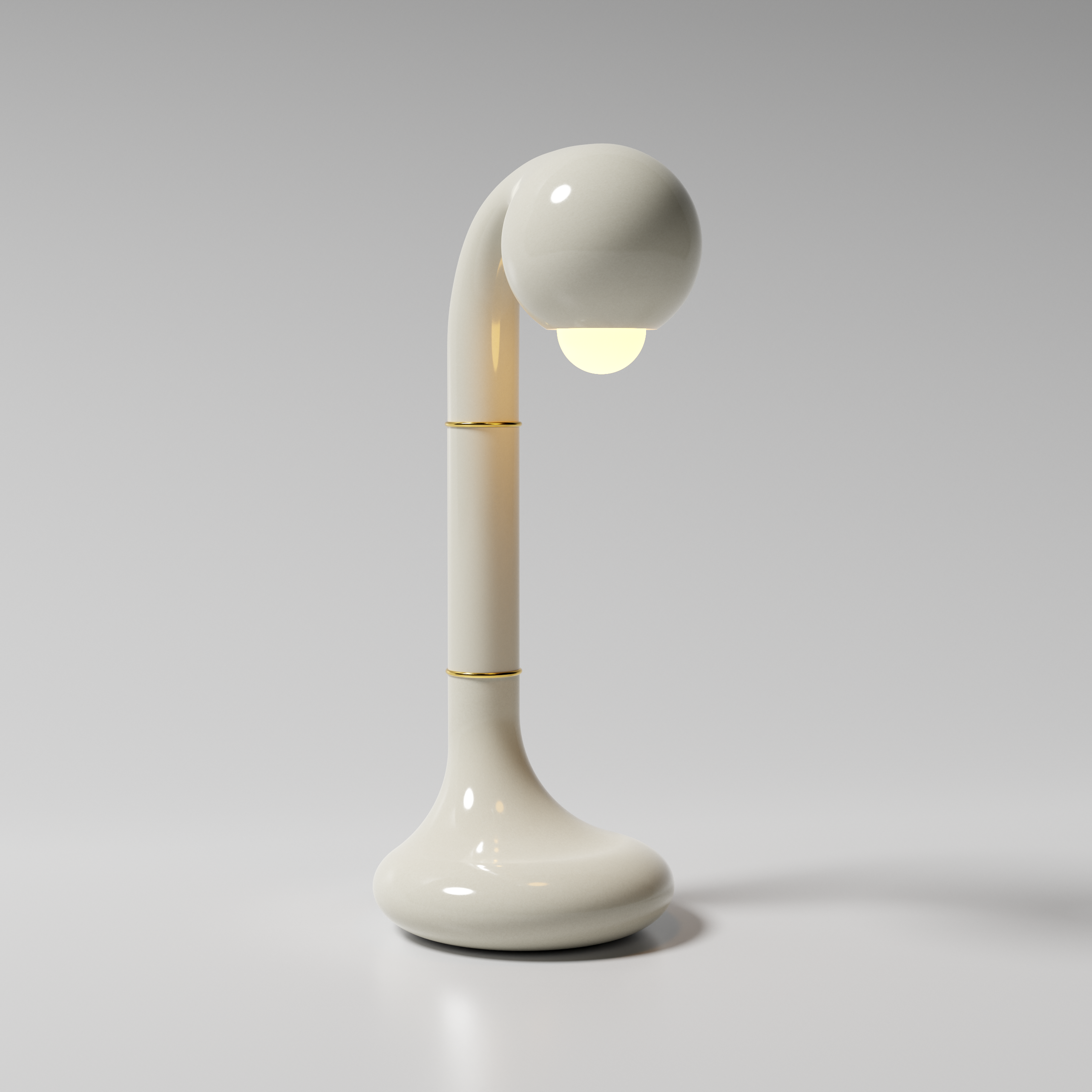 Gloss White 18" TABLE LAMP