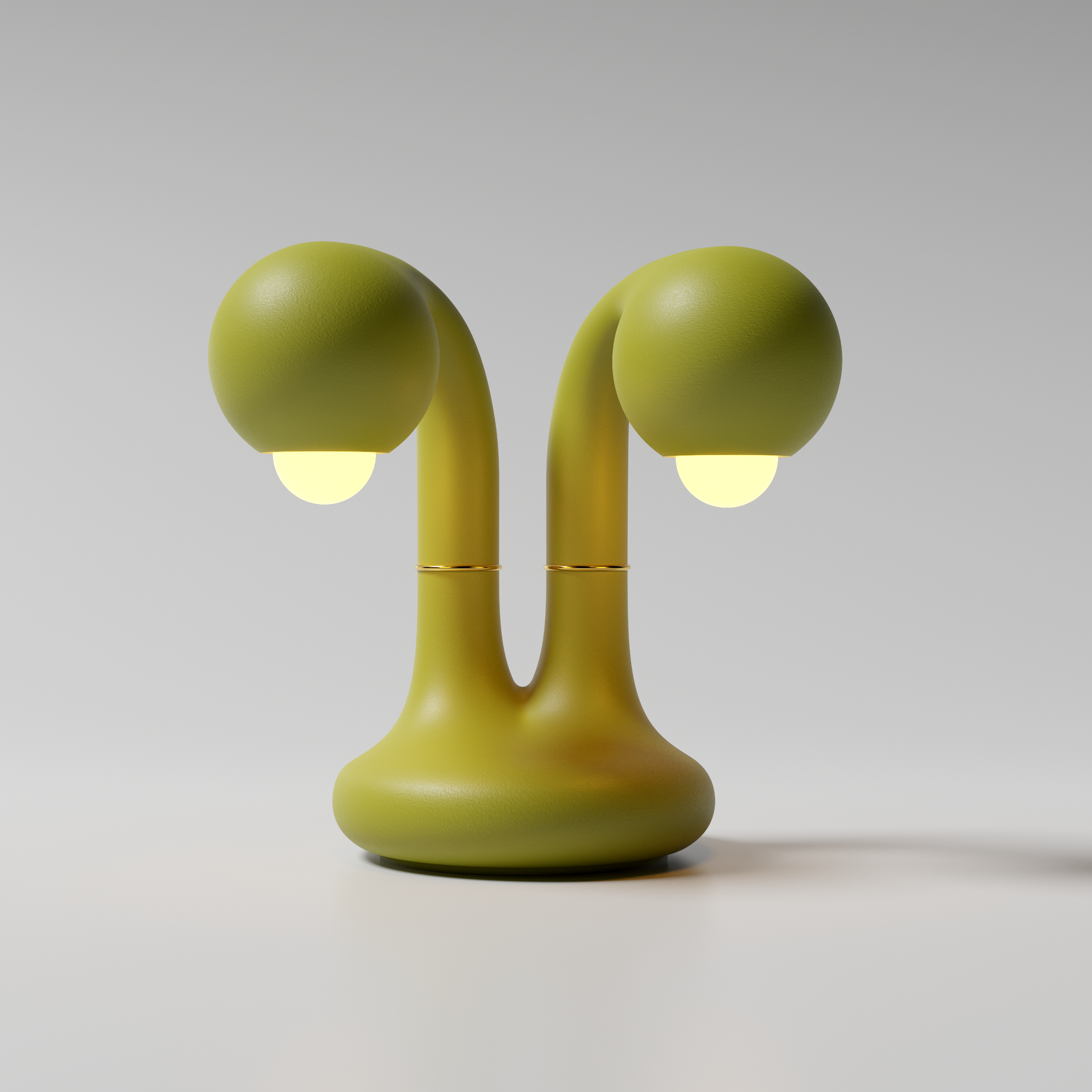 Matte Chartreuse 12" 2-GLOBE TABLE LAMP