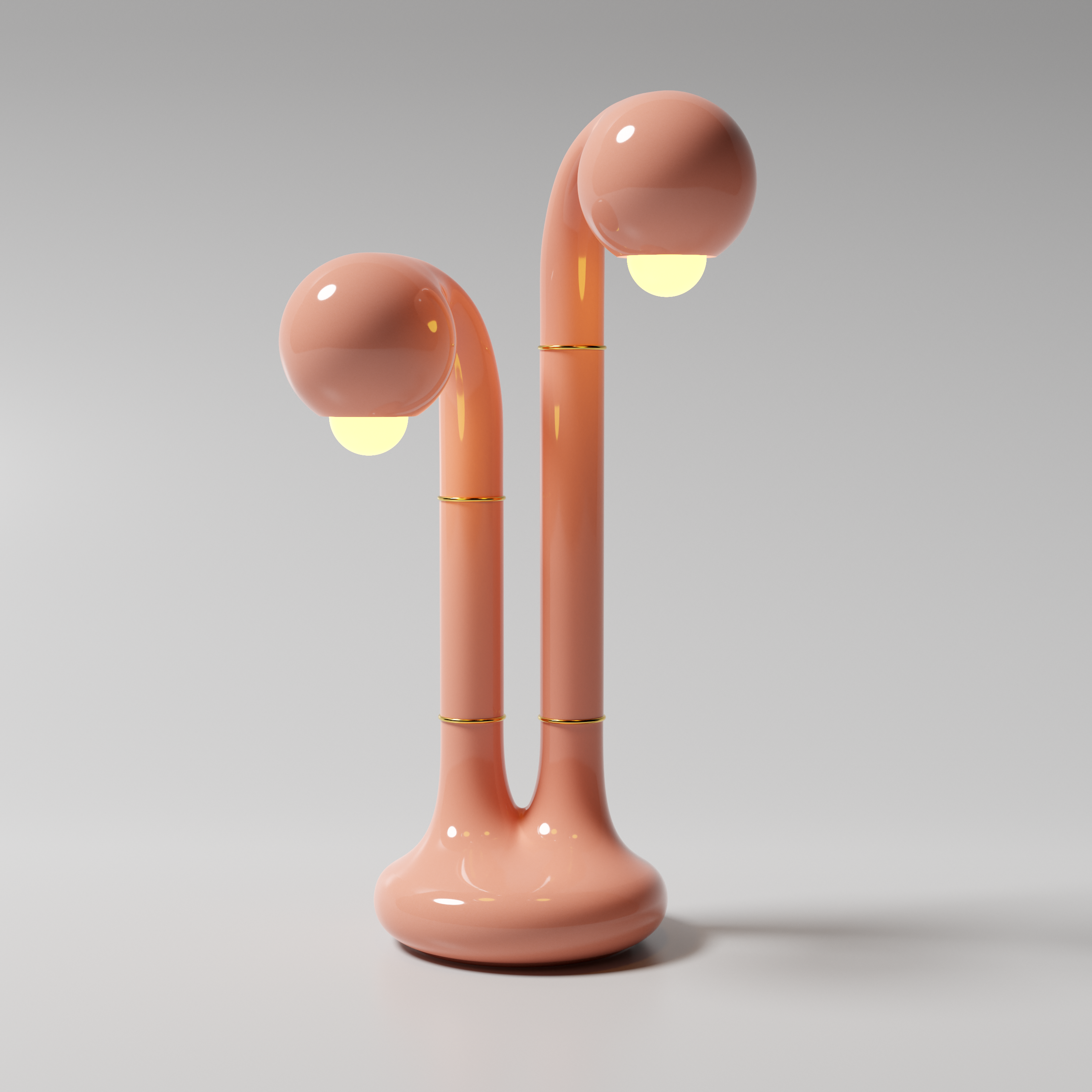 Gloss Pink 24” 2-GLOBE TABLE LAMP