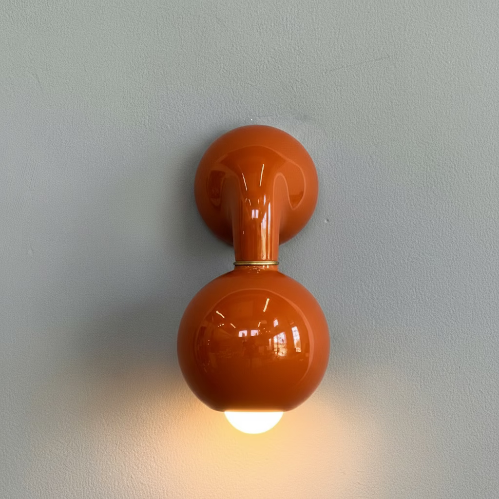 Gloss Burnt Orange Wall Sconce w/6" Globe