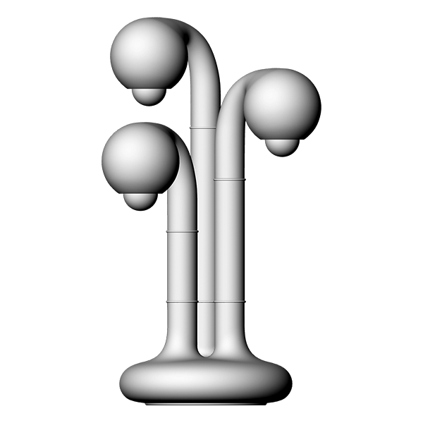 9195 Palladium 23” 3-GLOBE TABLE LAMP