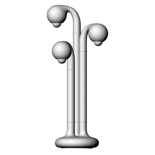 9299 Gloss Cherry 28” 3-GLOBE TABLE LAMP