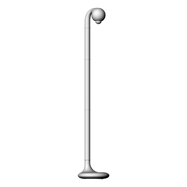 9128 Matte Grey 54" SINGLE GLOBE FLOOR LAMP