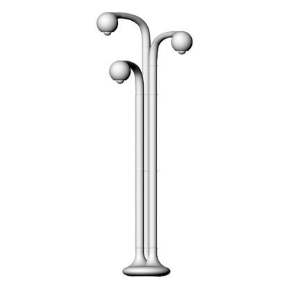 54”x 28" 3-GLOBE FLOOR LAMP