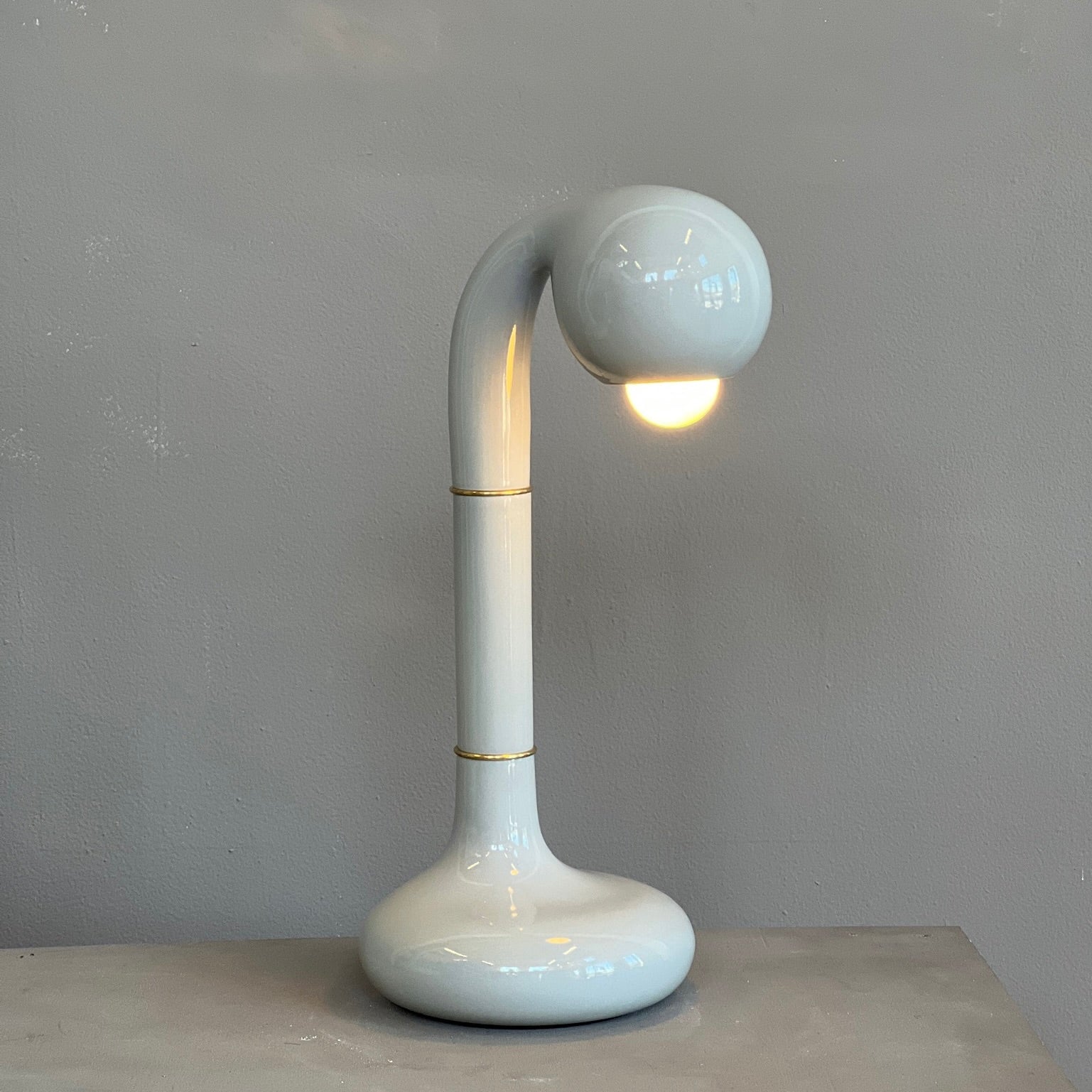 Gloss Moon Grey 18" TABLE LAMP