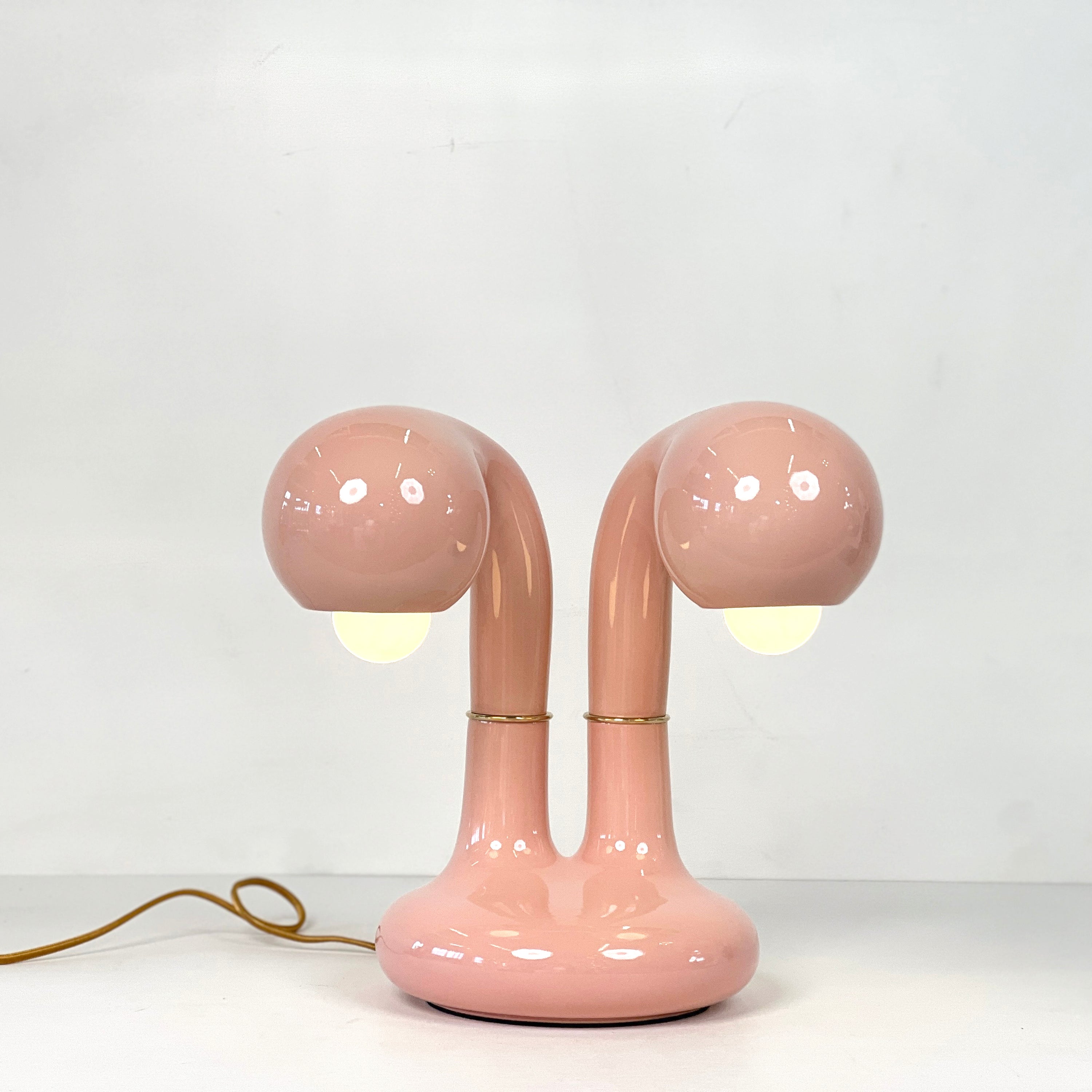 Gloss Pink 12" 2-GLOBE TABLE LAMP