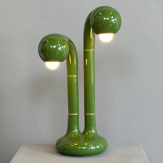 9126 Gloss Ivy 22” 2-GLOBE TABLE LAMP