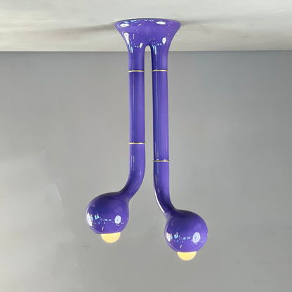 9189 Lavender 2-GLOBE CEILING LAMP A 26" x 18"