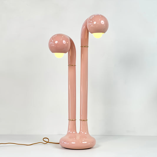 9274 Gloss Pink 28” 2-GLOBE TABLE LAMP
