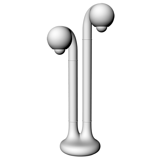 22 Matte Yellow Ochre 74cm 2-GLOBE TABLE LAMP