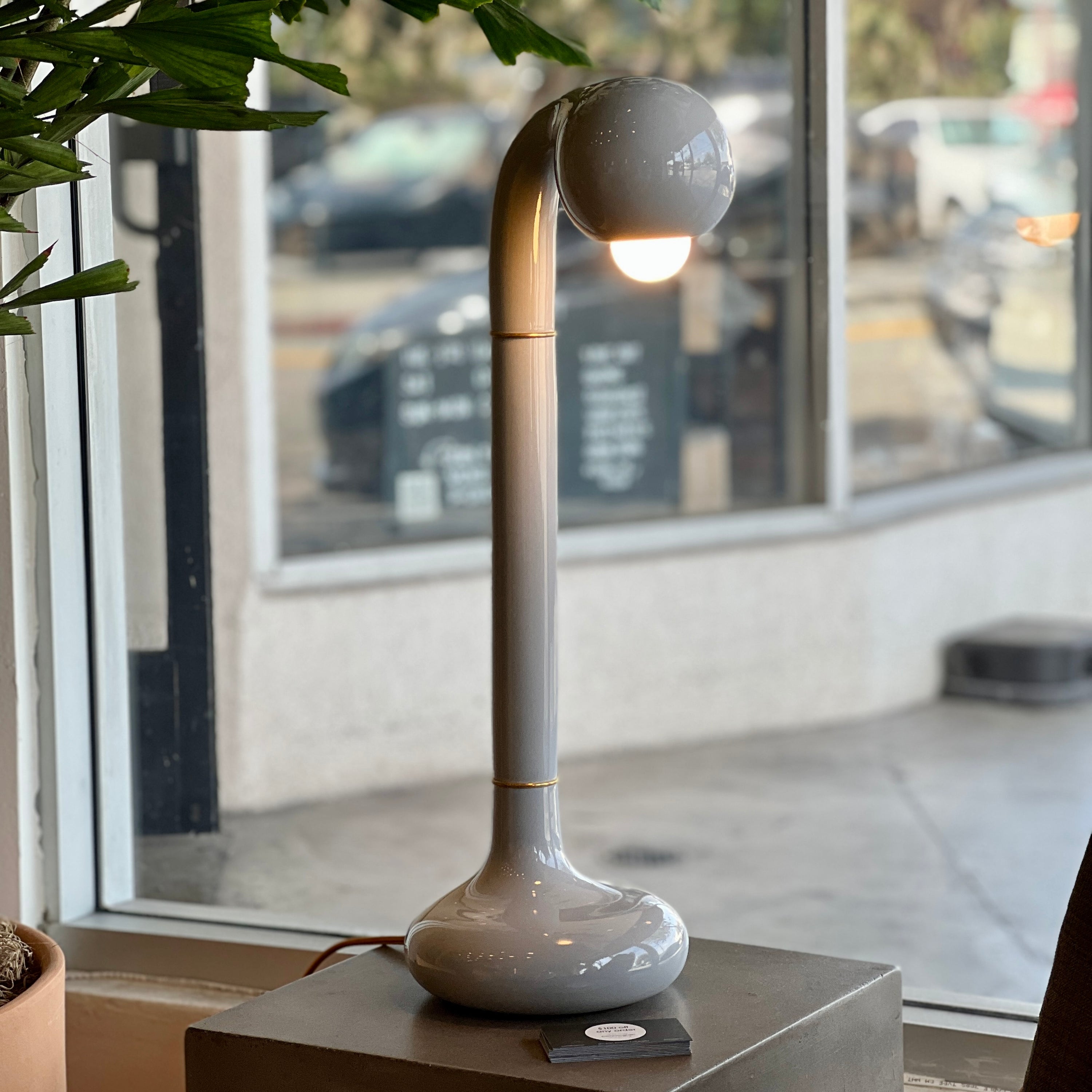 Gloss Moon Grey 24" TABLE LAMP