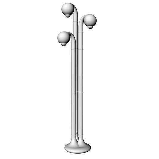 20 Charcoal Grey 136cm 3-GLOBE FLOOR LAMP