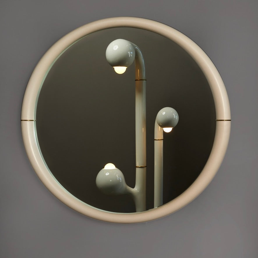 9241 Matte Ivory WALL MIRROR 24” ROUND