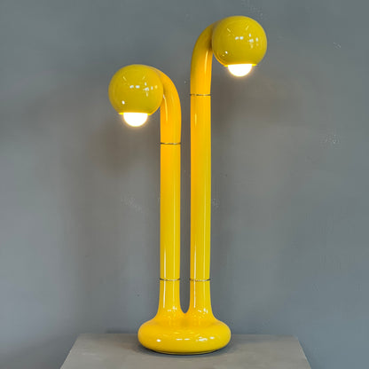 9133 Gloss Yellow 28” 2-GLOBE TABLE LAMP
