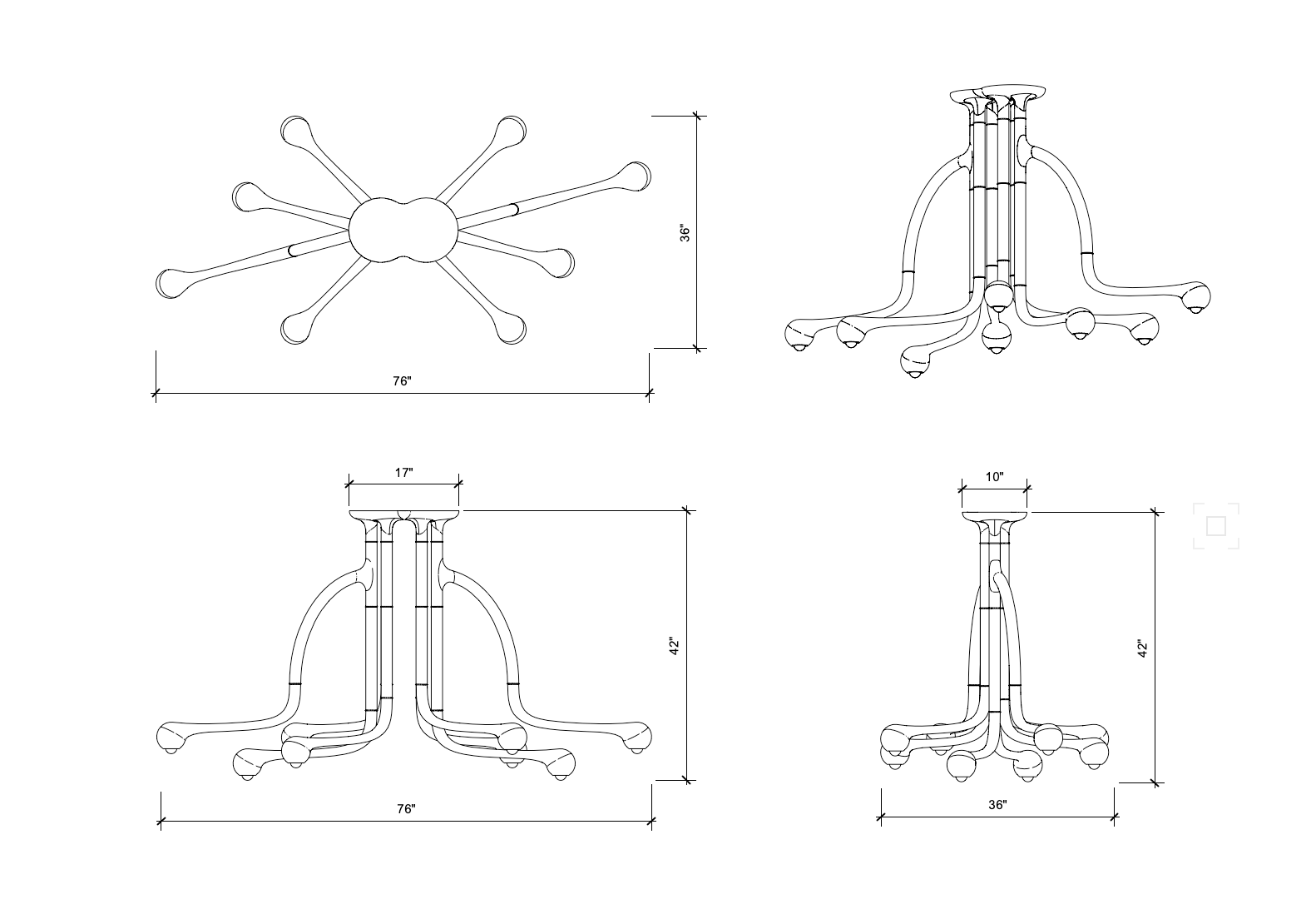 CHANDELIER  8-GLOBE 42" x 76"