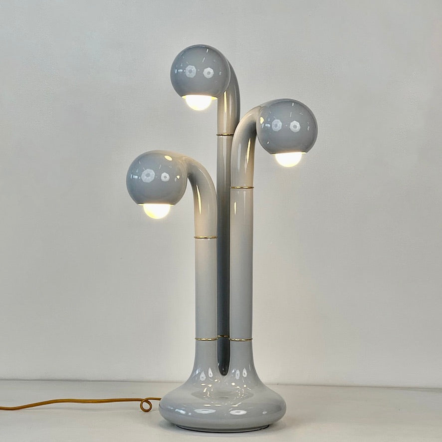 9205 Gloss Moon Grey 28” 3-GLOBE TABLE LAMP