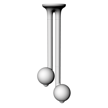 2-GLOBE CEILING LAMP B 36" x 18" - W6" Globes