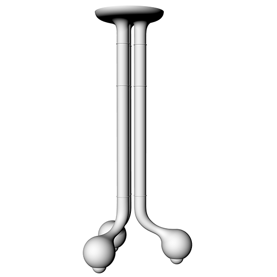 06 Matte Pink 3-GLOBE CHANDELIER B