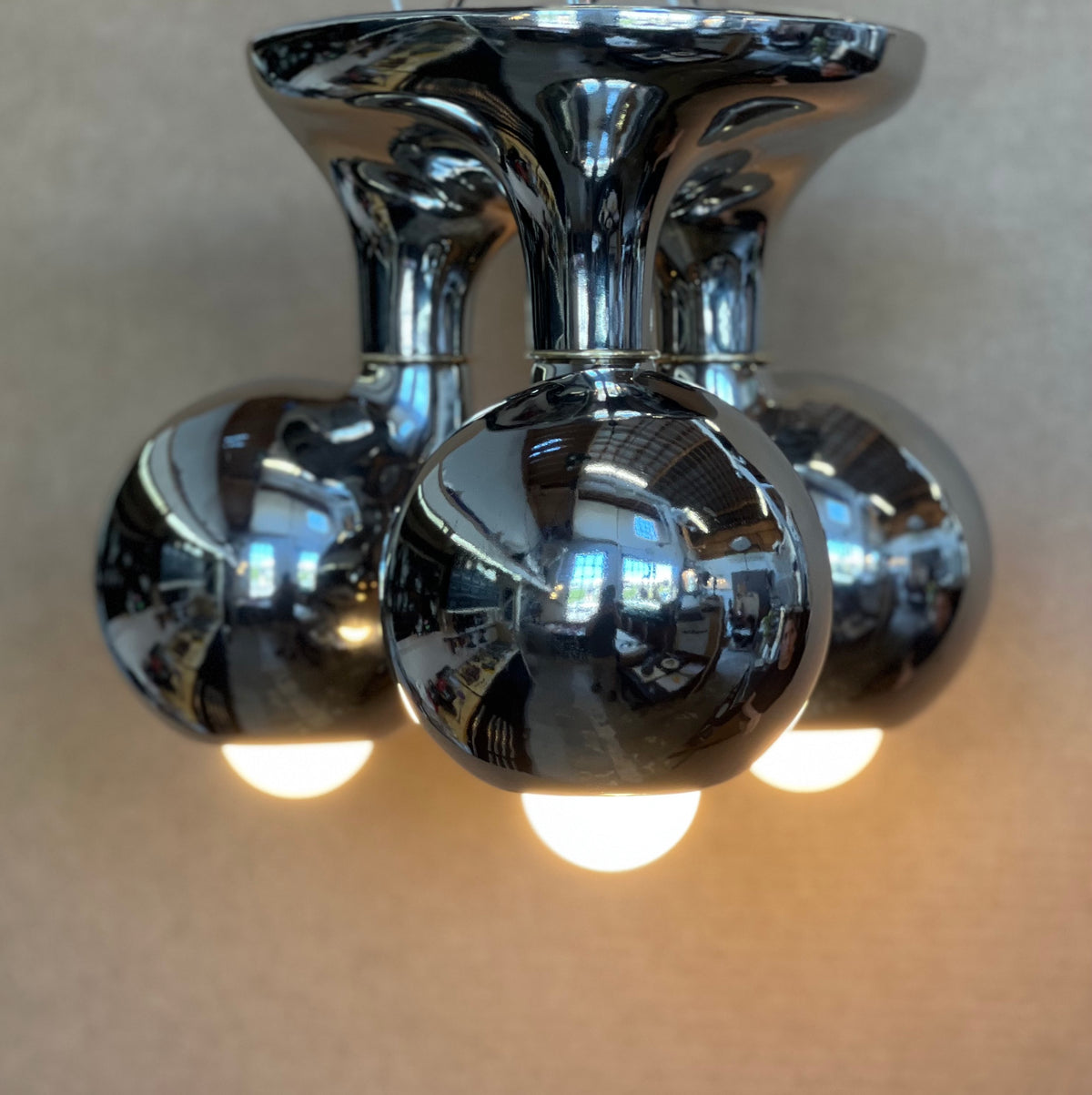 3-GLOBE FLUSH MOUNT 11" x 14"