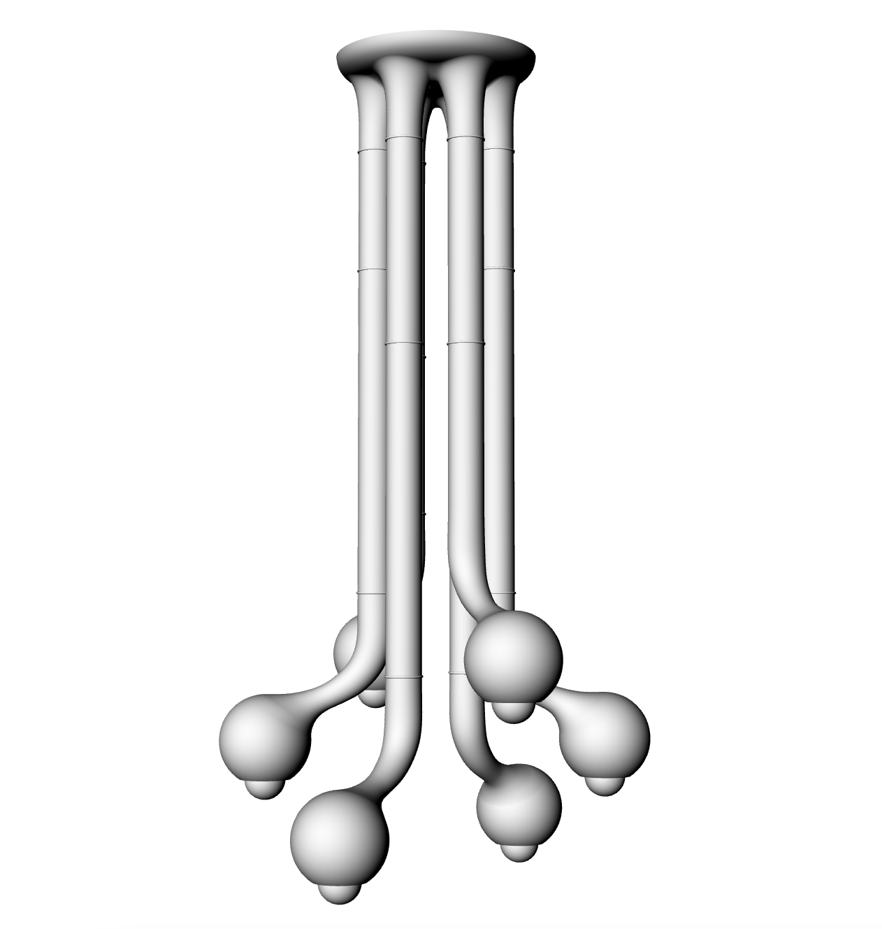 05 Gloss White 6-GLOBE CHANDELIER