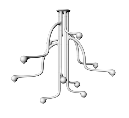Chandelier 10-Globe 60” x 72” x 36”