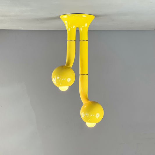 9277 Gloss Yellow 2-GLOBE CEILING LAMP A 22" x 18"