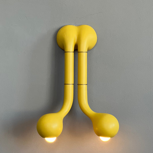 5178 Matte Straw Yellow WALL SCONCE 2-GLOBE 22" x 15"