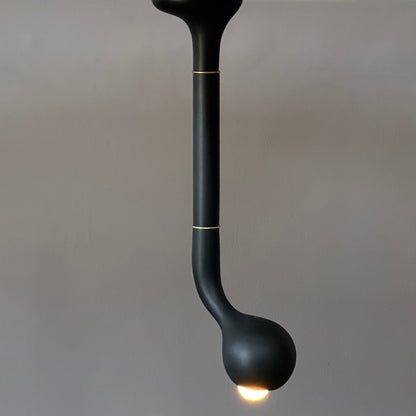 9043 Matte Black SINGLE GLOBE CEILING LAMP B