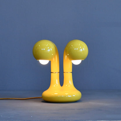 5750 Yellow 12" 2-GLOBE TABLE LAMP