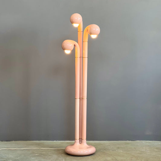 9054 Gloss Pink 54" 3-GLOBE FLOOR LAMP