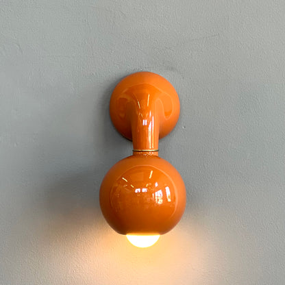5302 Gloss Burnt Orange SINGLE GLOBE (ROUND) WALL SCONCE