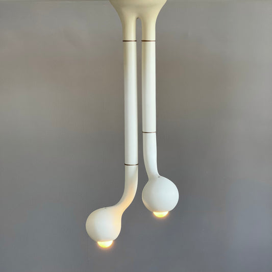 5535 Matte White 2-GLOBE CEILING LAMP B 36" x 18"